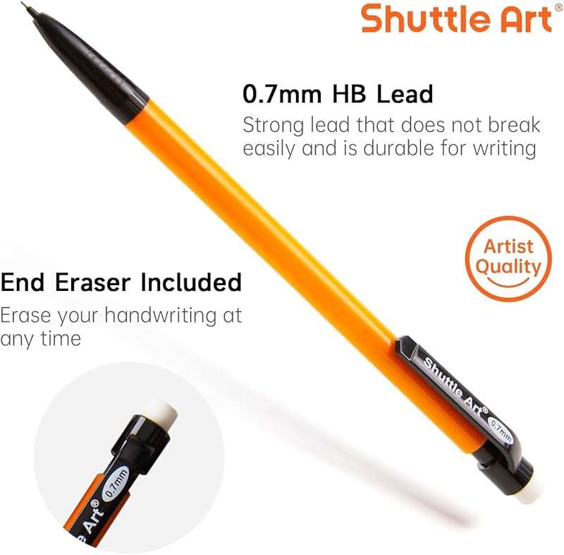 Shuttle Art Mechanical Pencils, 210 Pack Bulk Mechanical Pencils 0.7mm Medium Point, HB #2 Lead, Assorted Barrels, Office School Supplies - Image 4