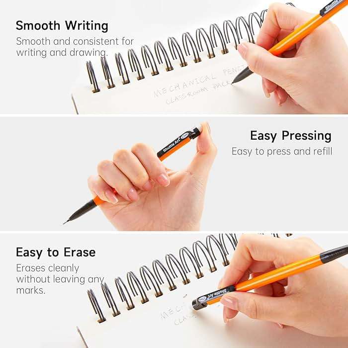 Shuttle Art Mechanical Pencils, 210 Pack Bulk Mechanical Pencils 0.7mm Medium Point, HB #2 Lead, Assorted Barrels, Office School Supplies - Image 5