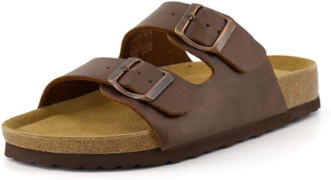 CUSHIONAIRE Lane Cork Footbed Womens Sandals Comfortable Double Buckle Slip On Sandals for Women with Arch Support and Classic Two Strap Design - Image 7