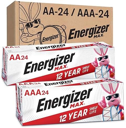 Energizer AA and AAA Batteries, 48 Count, Combo Pack Contains 24 Max Double A and 24 Max Triple A Batteries - Product Image