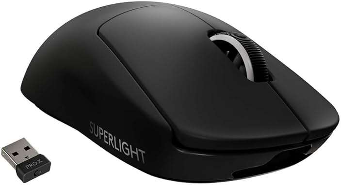 Logitech G PRO X SUPERLIGHT Wireless Gaming Mouse, Ultra-Lightweight, HERO 25K Sensor, 25,600 DPI, 5 Programmable Buttons, Long Battery Life, Compatible with PC / Mac - Black - Image 1