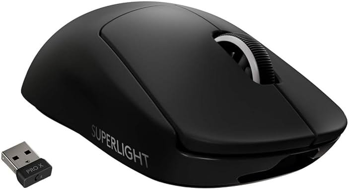 Logitech G PRO X SUPERLIGHT Wireless Gaming Mouse, Ultra-Lightweight, HERO 25K Sensor, 25,600 DPI, 5 Programmable Buttons, Long Battery Life, Compatible with PC / Mac - Black - Product Image