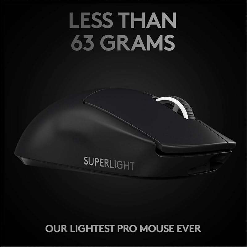 Logitech G PRO X SUPERLIGHT Wireless Gaming Mouse, Ultra-Lightweight, HERO 25K Sensor, 25,600 DPI, 5 Programmable Buttons, Long Battery Life, Compatible with PC / Mac - Black - Image 4