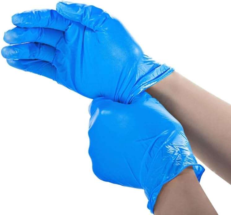 Basic Medical Synmax Vinyl Exam Gloves - Latex-Free & Powder-Free - Large, BMPF-3003(Case of 1,000) Blue - Image 2