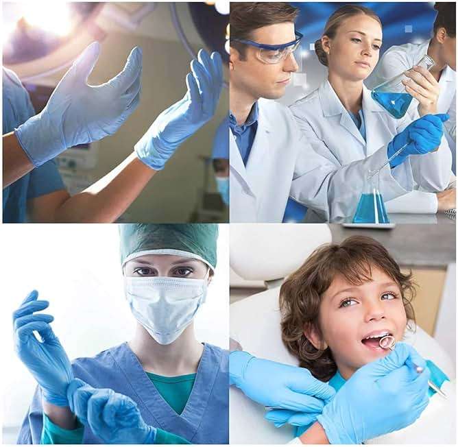 Basic Medical Synmax Vinyl Exam Gloves - Latex-Free & Powder-Free - Large, BMPF-3003(Case of 1,000) Blue - Image 5