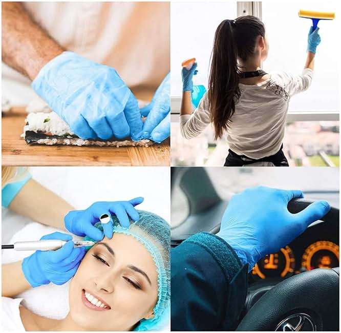 Basic Medical Synmax Vinyl Exam Gloves - Latex-Free & Powder-Free - Large, BMPF-3003(Case of 1,000) Blue - Image 6