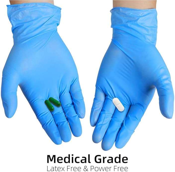 Basic Medical Synmax Vinyl Exam Gloves - Latex-Free & Powder-Free - Large, BMPF-3003(Case of 1,000) Blue - Image 8