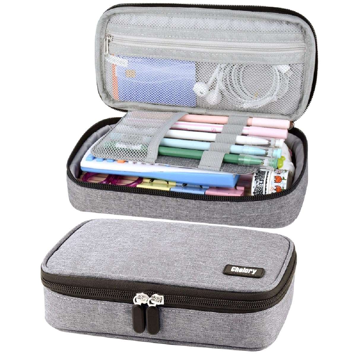 Chelory Big Capacity Pencil Case Large Pencil Bag Pouch Pen Case Pencil Marker Holder Stationery Storage Makeup Bag for Office Supplies Adults - Image 1