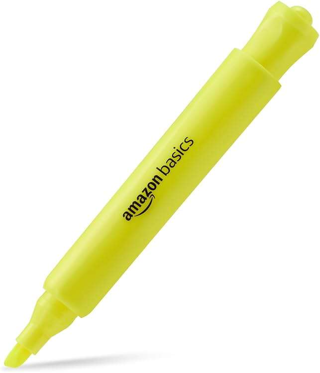 Amazon Basics Tank Style Highlighters, Chisel Tip, Bible Highlighter, Office and School Supplies, 12 Pack, Assorted Colors - Image 4