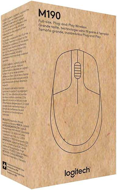 Logitech Wireless Mouse M190 - Full Size Ambidextrous Curve Design, 18-Month Battery with Power Saving Mode, Precise Cursor Control & Scrolling, Wide Scroll Wheel, Thumb Grips - Mid Grey - Image 6