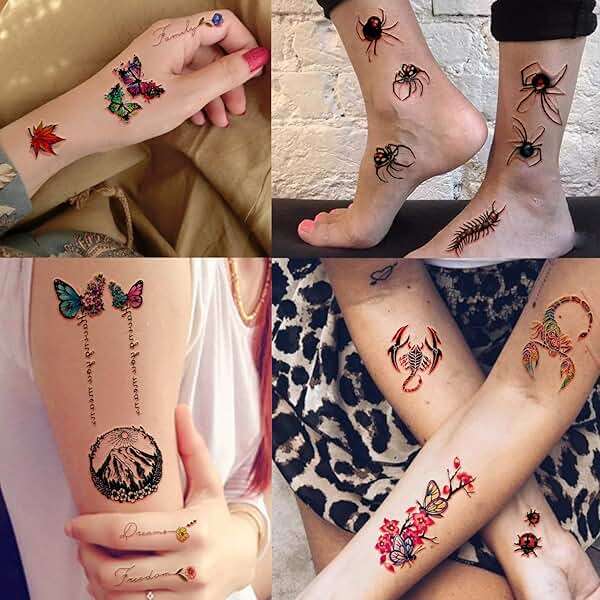 Yazhiji 49 Sheets Temporary Tattoos for Women and Men 3D Extra Large Waterproof Sexy Flowers Fake Tattoo Kits - Image 8