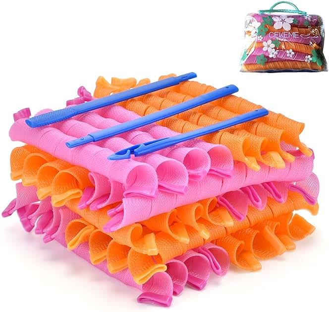 40pcs Heatless Spiral Hair Curlers for Long Hair - Heatless Curls Overnight 22inch Magic Hair Rollers No Heat Curlers for Women Kids - Product Image