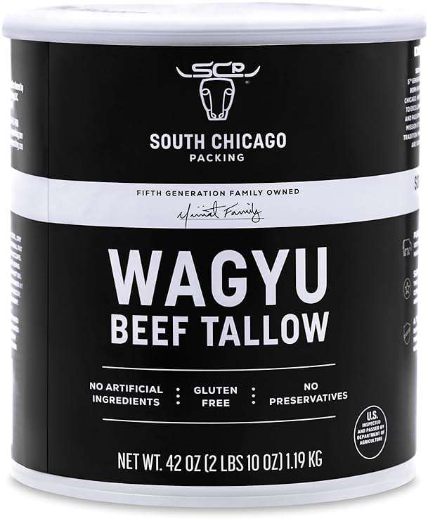 South Chicago Packing 100% Pure Wagyu Beef Tallow, 42 Ounces – Paleo & Keto Friendly Cooking Fat for Searing, Sautéing & Frying - Image 1