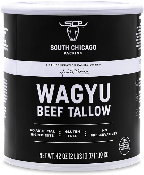 South Chicago Packing 100% Pure Wagyu Beef Tallow, 42 Ounces – Paleo & Keto Friendly Cooking Fat for Searing, Sautéing & Frying - Product Image
