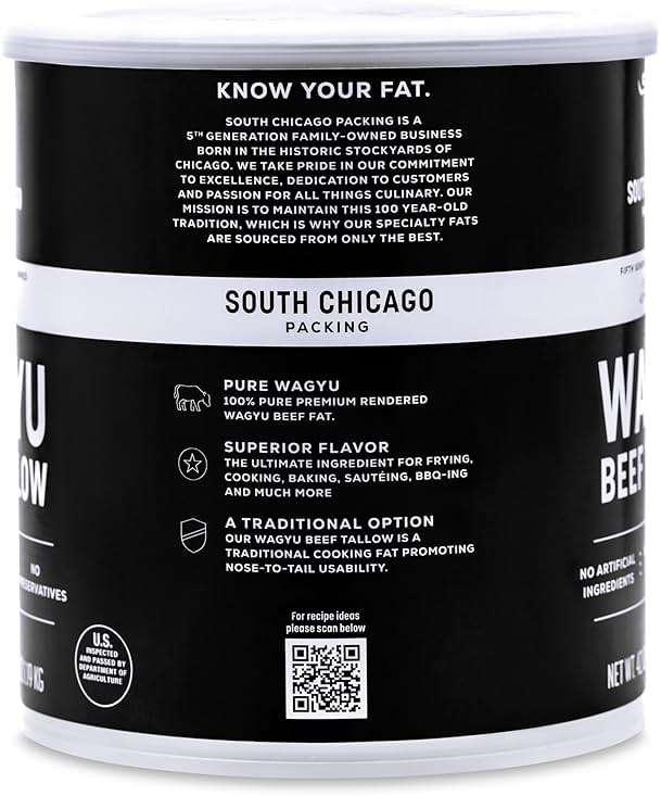 South Chicago Packing 100% Pure Wagyu Beef Tallow, 42 Ounces – Paleo & Keto Friendly Cooking Fat for Searing, Sautéing & Frying - Image 3