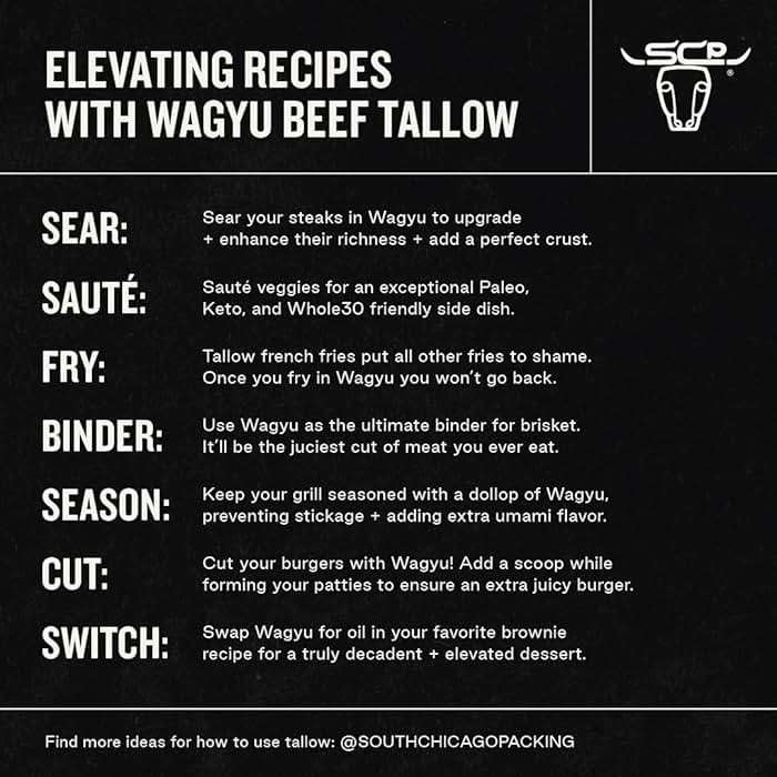 South Chicago Packing 100% Pure Wagyu Beef Tallow, 42 Ounces – Paleo & Keto Friendly Cooking Fat for Searing, Sautéing & Frying - Image 7