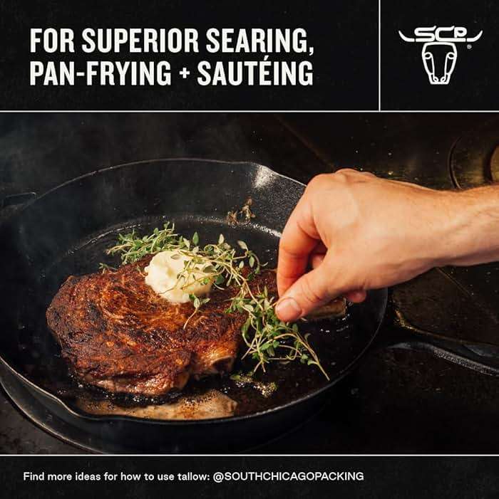 South Chicago Packing 100% Pure Wagyu Beef Tallow, 42 Ounces – Paleo & Keto Friendly Cooking Fat for Searing, Sautéing & Frying - Image 9