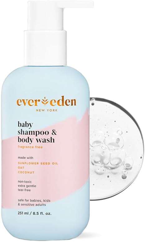Evereden Baby Shampoo & Body Wash 2-in-1, 8.5 fl oz | Gentle, Non-Toxic, Fragrance-Free, Hydrating Formula for Sensitive Skin - Image 1