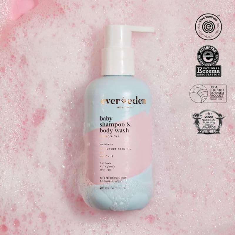 Evereden Baby Shampoo & Body Wash 2-in-1, 8.5 fl oz | Gentle, Non-Toxic, Fragrance-Free, Hydrating Formula for Sensitive Skin - Image 7