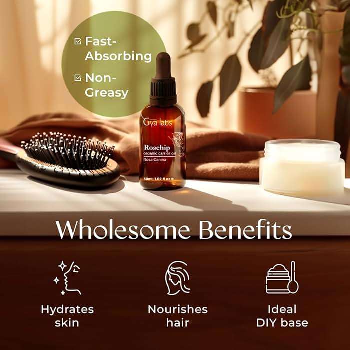 Gya Labs Rosehip Oil - 1 Fl Oz - Carrier Oil for Hair, Skin, Face, Scalp & Body Massage - Image 5