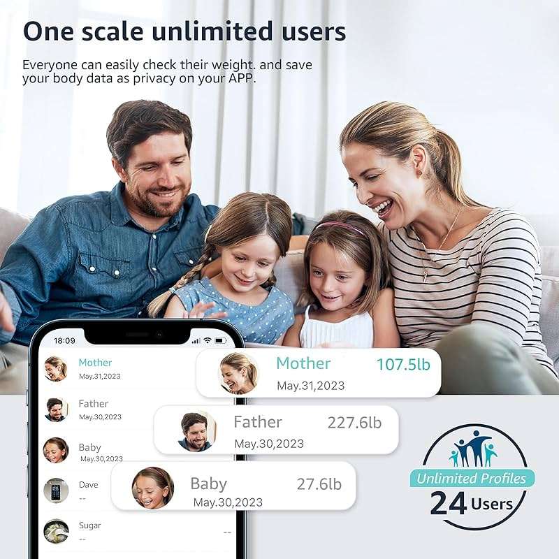 Posture Scale for Body Weight, Digital Bathroom Smart Scale, 13 Body Composition Analyzer Sync Weight Scale BMI Health Monitor Sync Apps 400lbs - Black - Image 9