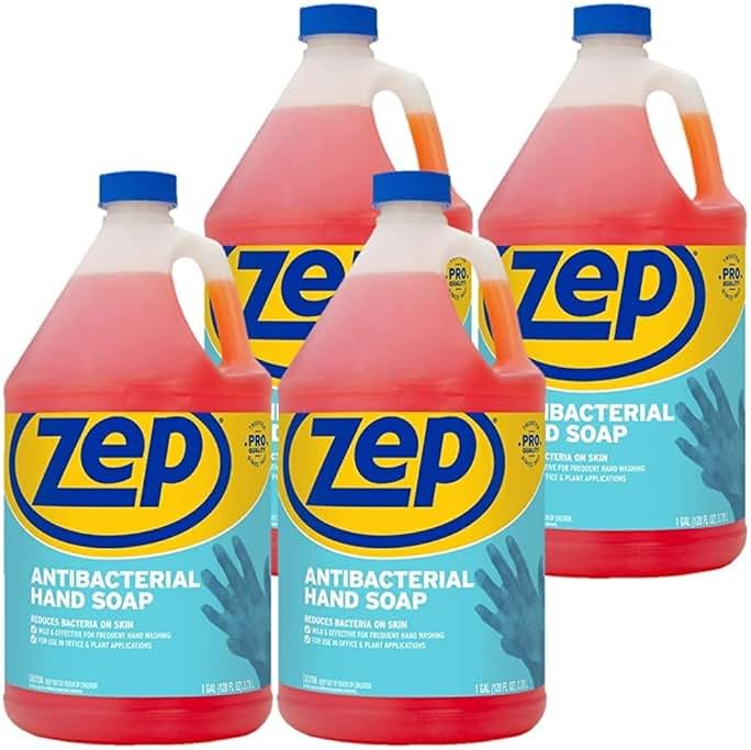 Zep Industrial Antibacterial Hand Soap - 1 Gallon (Case of 4) R46124 - Mild Formula, Removes Dirt and Soils From Hands - Product Image