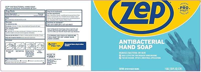 Zep Industrial Antibacterial Hand Soap - 1 Gallon (Case of 4) R46124 - Mild Formula, Removes Dirt and Soils From Hands - Image 5