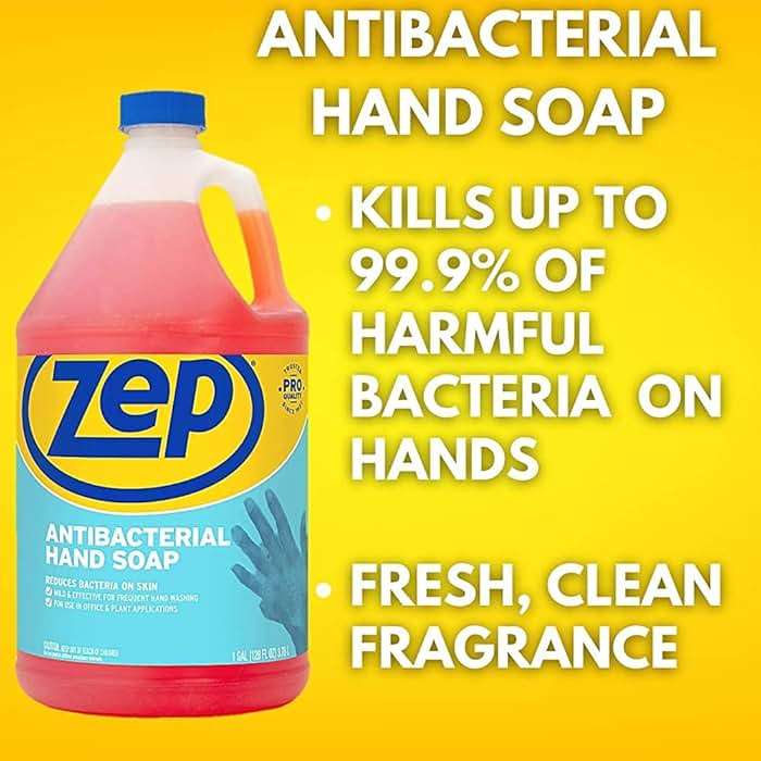 Zep Industrial Antibacterial Hand Soap - 1 Gallon (Case of 4) R46124 - Mild Formula, Removes Dirt and Soils From Hands - Image 8