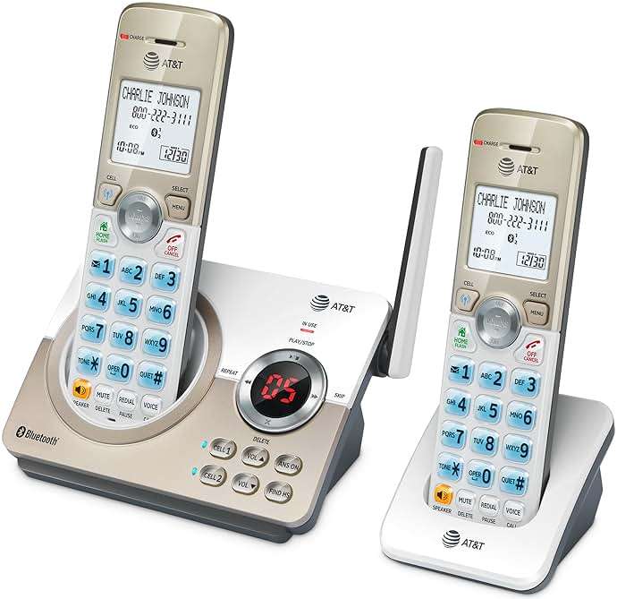 AT&T DL72219 DECT 6.0 2-Handset Cordless Phone for Home with Connect to Cell, Call Blocking, 1.8" Backlit Screen, Big Buttons, intercom, and Unsurpassed Range - Image 10