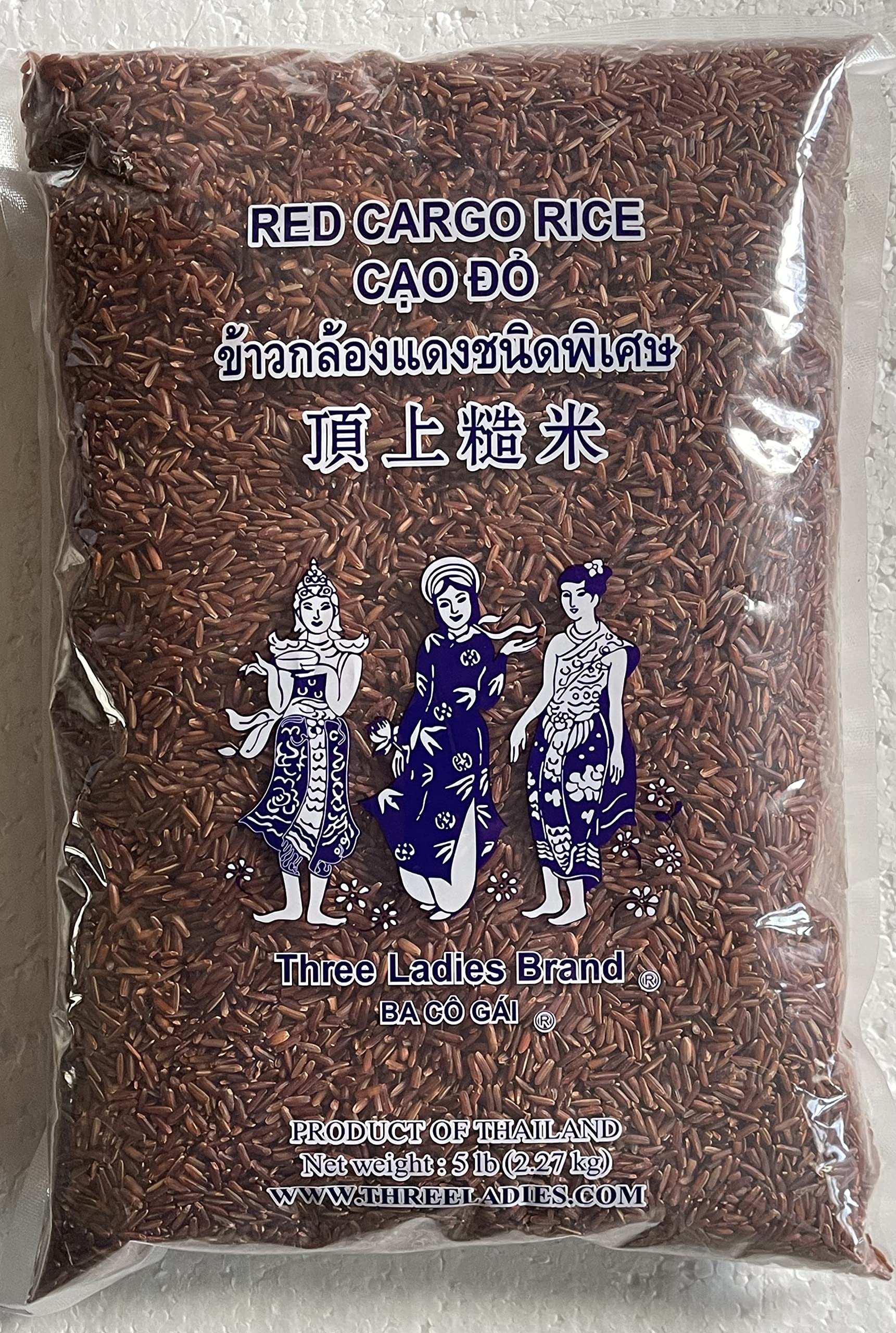 Three ladies Brand Red Cargo Rice 5 Lbs ( 1 Pack) - Product Image