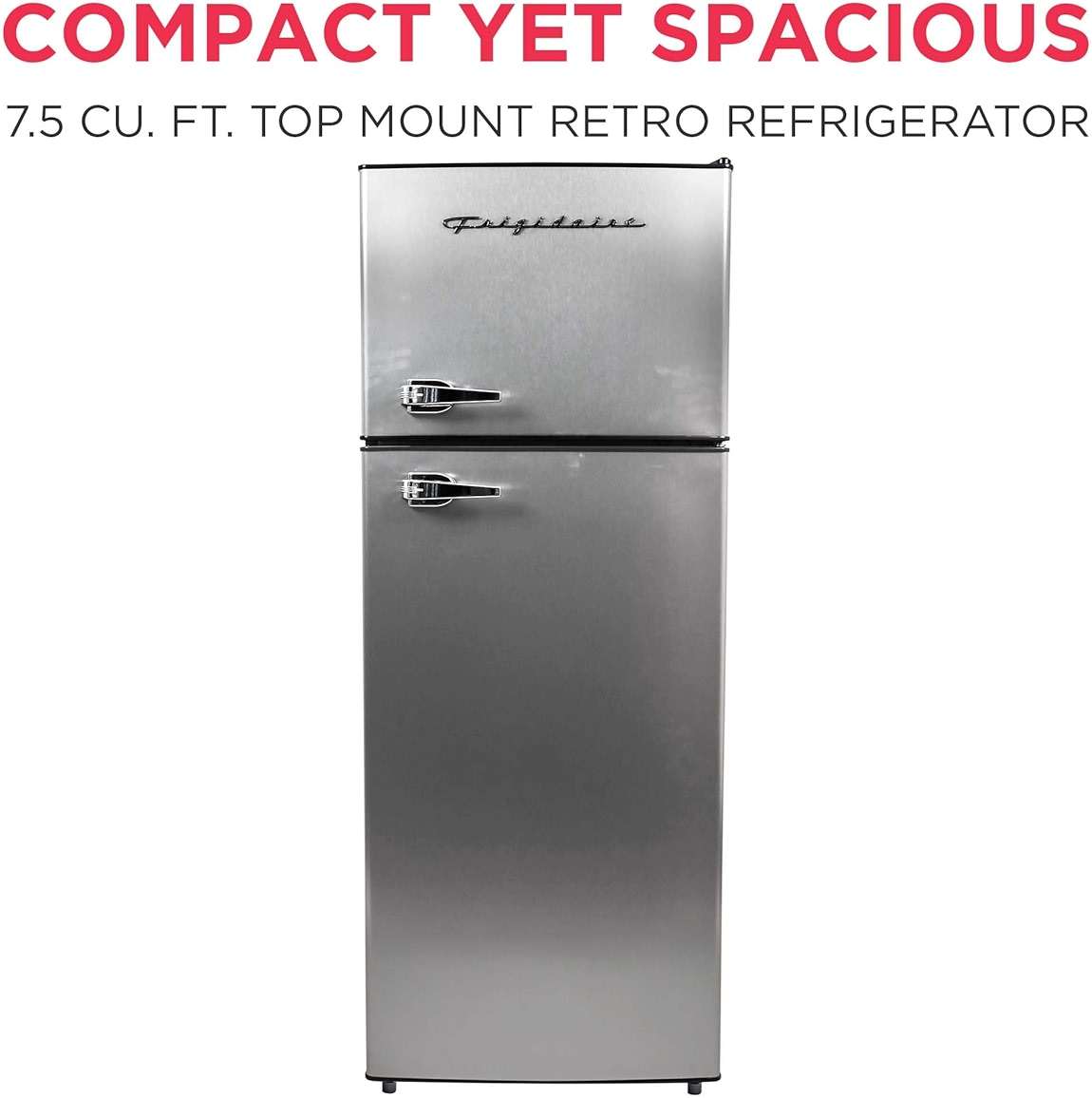 Frigidaire, 2 Door Apartment Size Refrigerator/Freezer Combo, 7.5 cu ft, Platinum Series, Stainless, 23" D x 21.5" W x 55.5" H - Image 4