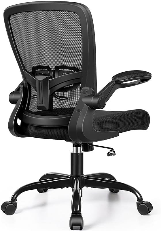 FelixKing Office Chair - Ergonomic Desk Chair with Adjustable Height, 360° Swivel, Flip-up Armrests, Flexible Tilt, Comfy Breathable Cushion and Fabric, Lumbar Support, for Home Conference Room Office - Product Image