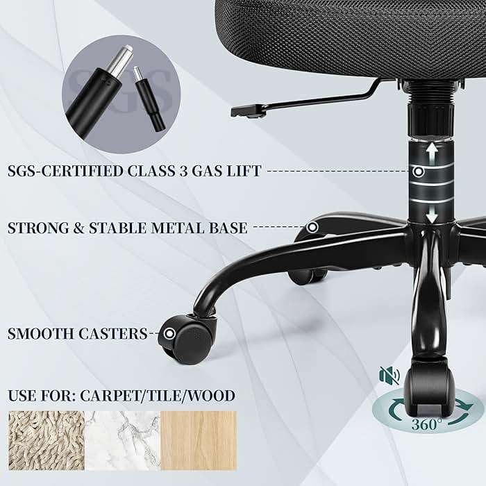 FelixKing Office Chair - Ergonomic Desk Chair with Adjustable Height, 360° Swivel, Flip-up Armrests, Flexible Tilt, Comfy Breathable Cushion and Fabric, Lumbar Support, for Home Conference Room Office - Image 9