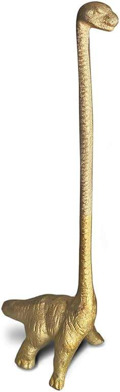 WallCharmers Gold Paper Towel Holder, Metal Toilet or Kitchen Paper Holder for Floor or Countertop, Gold Dino - Image 1
