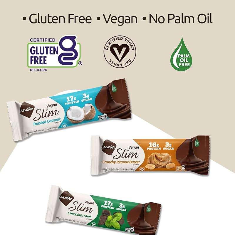 Nugo Slim Dark Chocolate Crunchy Peanut Butter, 16g Vegan Protein, 3g Sugar, 7g Fiber, Low Net Carb, Keto Friendly, Gluten Free, 24 Count - Image 8
