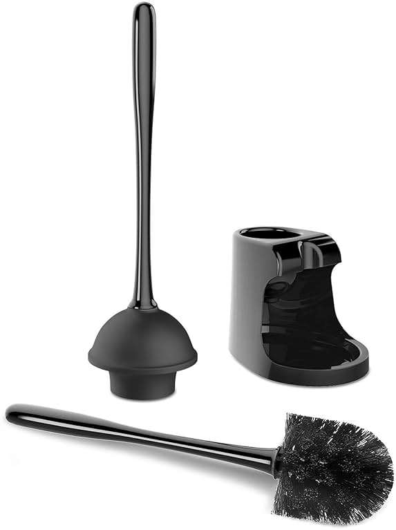 MR.SIGA Toilet Plunger and Bowl Brush Combo for Bathroom Cleaning, Black, 2 Sets - Image 5