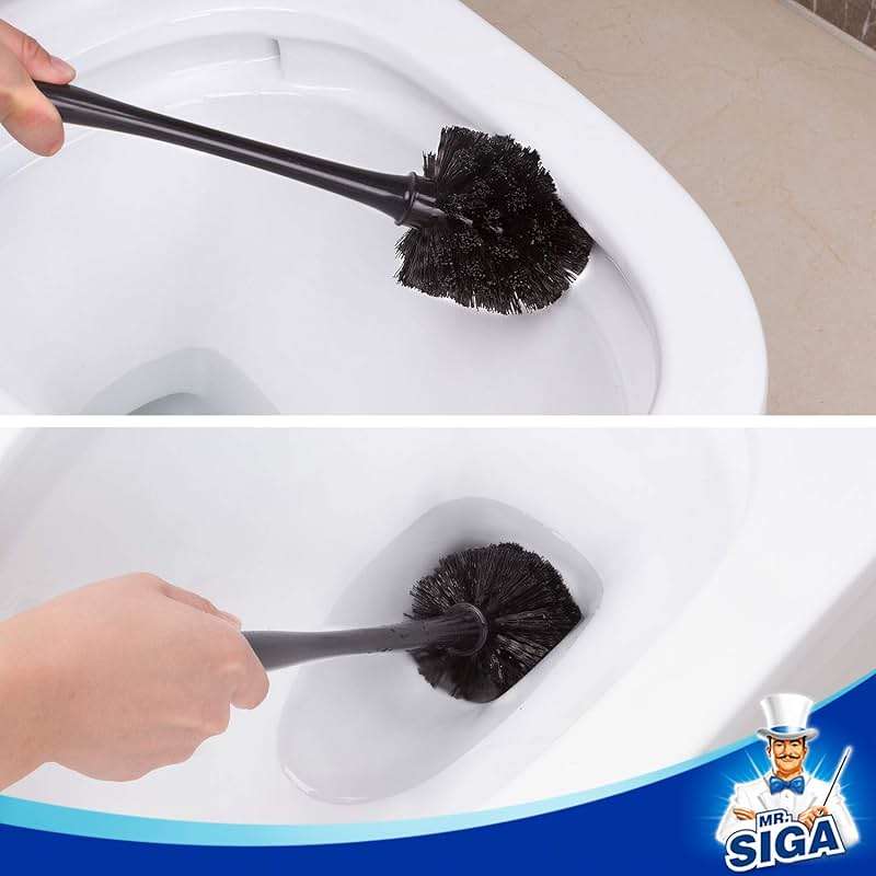 MR.SIGA Toilet Plunger and Bowl Brush Combo for Bathroom Cleaning, Black, 2 Sets - Image 7