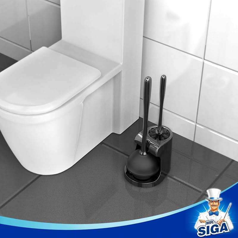 MR.SIGA Toilet Plunger and Bowl Brush Combo for Bathroom Cleaning, Black, 2 Sets - Image 8
