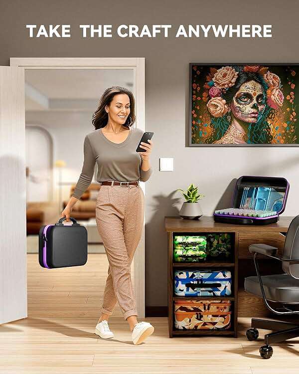 ARTDOT 60 Slots Storage Container for Diamond Art Kits for Adults, Portable Bead Storage Boxes for Diamond Painting Accessories and Tools - Image 5