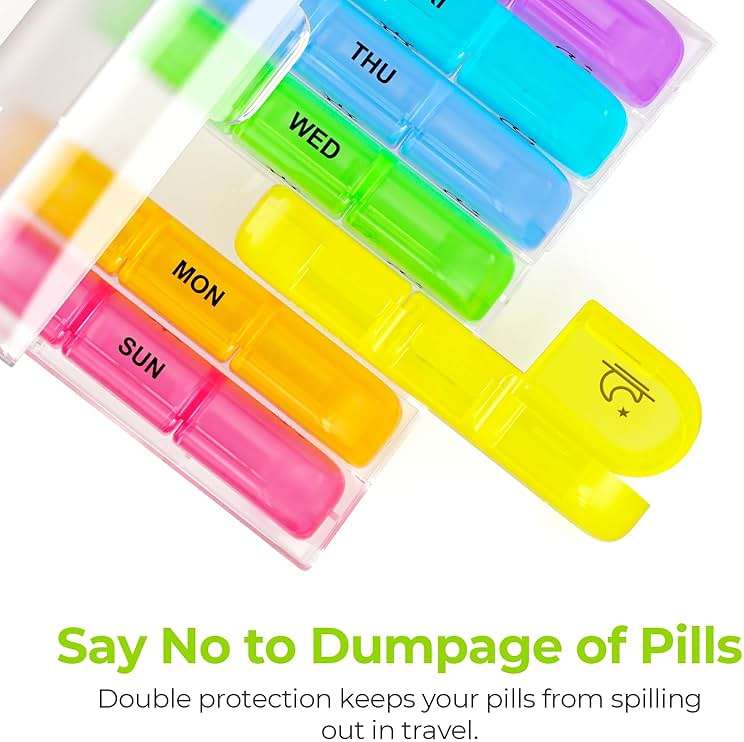 AUVON Weekly Pill Organizer 3 Times a Day, Large 7 Day Pill Box 3 Times a Day with Separate Container, Portable Pill Case for Medication, Vitamins, Fish Oil and Supplements - Image 5