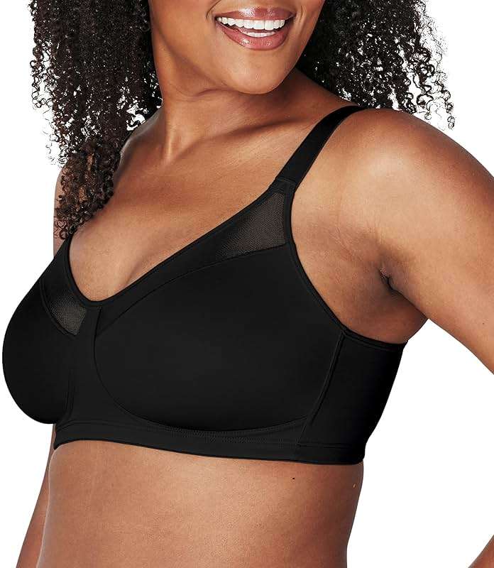 Playtex Women's 18 Hour Minimizer Smoothing Full-Coverage Wireless T-Shirt Bra with Mesh Trim - Image 2