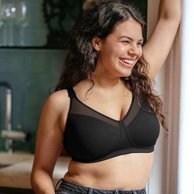 Playtex Women's 18 Hour Minimizer Smoothing Full-Coverage Wireless T-Shirt Bra with Mesh Trim - Image 4