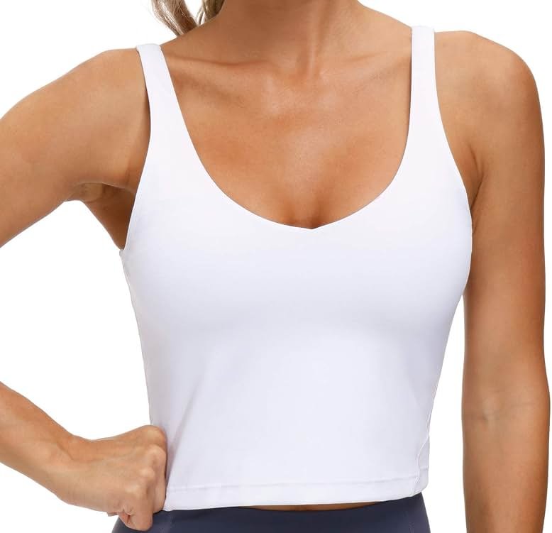 THE GYM PEOPLE Womens' Sports Bra Longline Wirefree Padded with Medium Support - Product Image