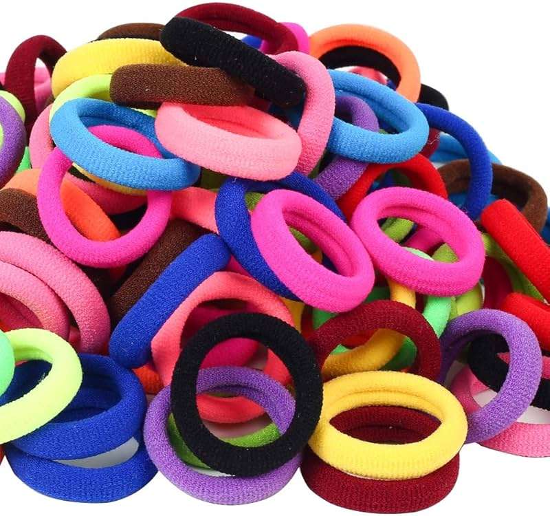 QRTVI Baby Hair Ties, Cotton Toddler Hair Ties for Girls and Kids, Multicolor Small Seamless Hair Bands Elastic Ponytail Holders(15 Colors) - Image 1