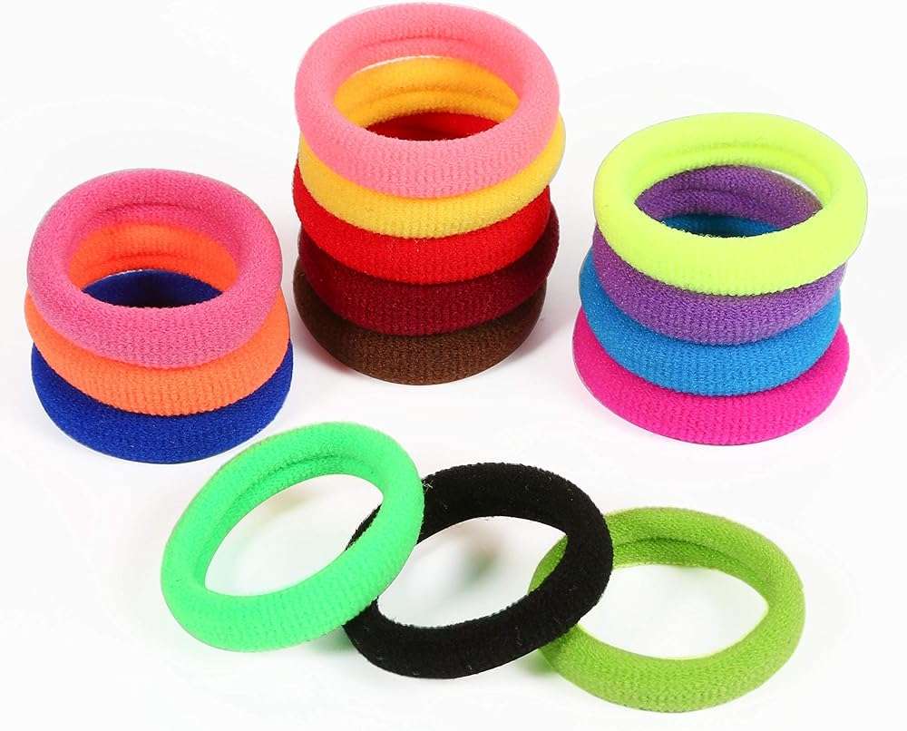 QRTVI Baby Hair Ties, Cotton Toddler Hair Ties for Girls and Kids, Multicolor Small Seamless Hair Bands Elastic Ponytail Holders(15 Colors) - Image 3