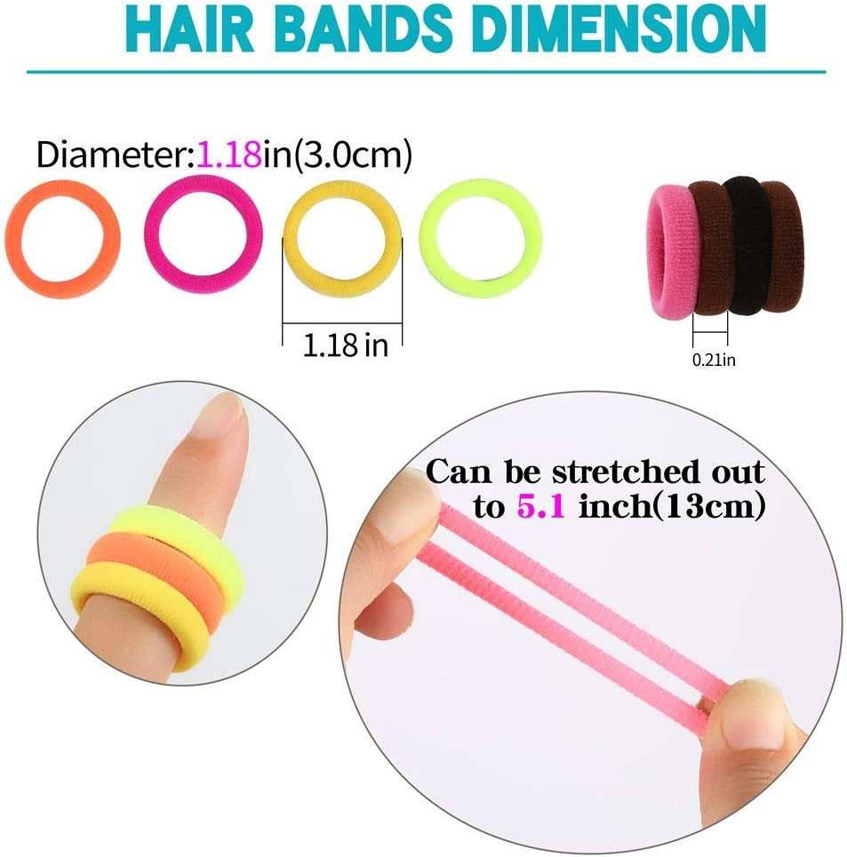 QRTVI Baby Hair Ties, Cotton Toddler Hair Ties for Girls and Kids, Multicolor Small Seamless Hair Bands Elastic Ponytail Holders(15 Colors) - Image 4