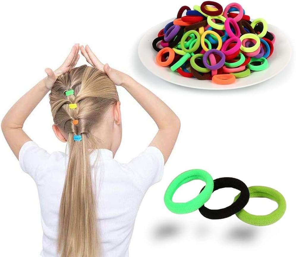 QRTVI Baby Hair Ties, Cotton Toddler Hair Ties for Girls and Kids, Multicolor Small Seamless Hair Bands Elastic Ponytail Holders(15 Colors) - Image 6
