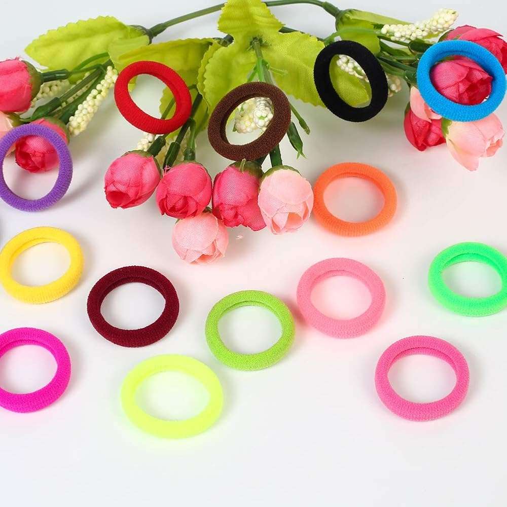 QRTVI Baby Hair Ties, Cotton Toddler Hair Ties for Girls and Kids, Multicolor Small Seamless Hair Bands Elastic Ponytail Holders(15 Colors) - Image 7