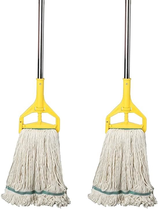 OFO Loop-End String Wet Mop, Heavy Duty Commercial Industrial Dust Mop , 67inch Stainless Steel Pole ,2- Pack - Product Image