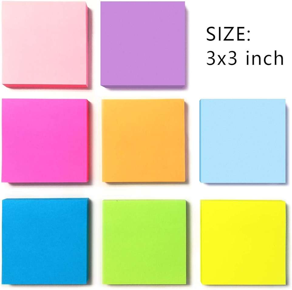 Phthdoty 8 Pads Pop Up Sticky Notes 3x3 Refills Bright Colors Self-Stick Notes Pads Super Adhesive Sticky Notes Great Value Pack - Image 3
